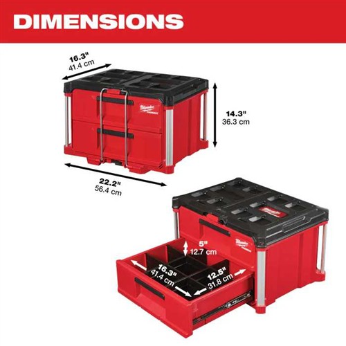 Milwaukee Packout 2 Drawer Tool Box